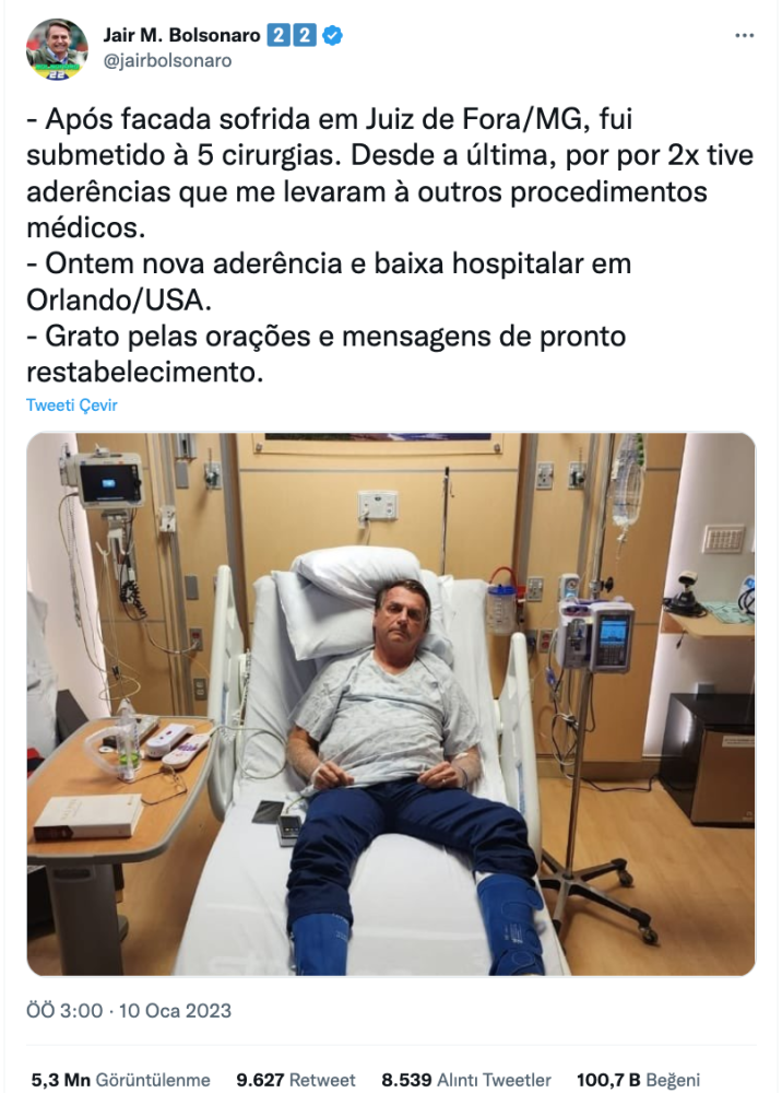 jair bolsonaro amerika da hastaneye kaldirildi